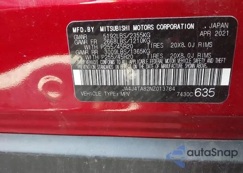 2022 Mitsubishi Outlander Es 2.5 S-Awc из США, поврежденный, VIN JA4J4TA82NZ013764